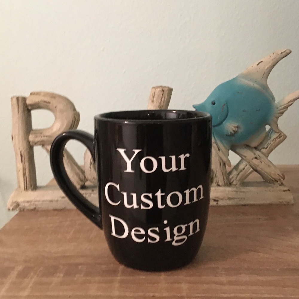 Personalized Black Coffee Mug.